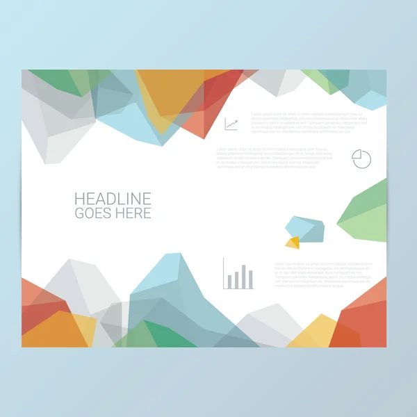 Bericht oder Broschüre Vorlage. abstrakte polygonale Formen Hintergrund. Infografik-Symbole für die Unternehmenspräsentation. — Stockvektor