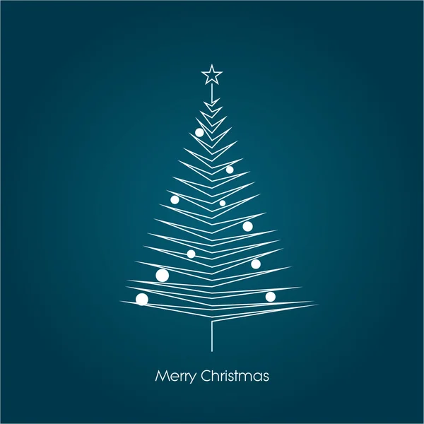 Christmas tree vector symbol in modern line art design. Xmas card template. — Stock Vector