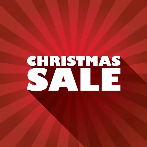 Christmas sales banner template with message and long shadow typography on red background. Holiday sale poster. — Stock Vector