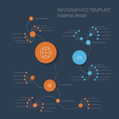Daireler ile renkli infographics şablonu. Kuruluş şeması düzeni. İş sunma kutsal kişilerin resmi.
