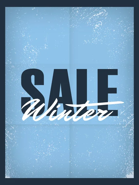 Winter sale poster template. Discounts and special offers promotional banner, flyer, leaflet for advertising deals. — Stok Vektör