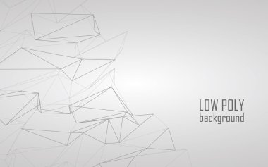 Low poly 3d abstract vector background. Line art design for sketchy technology look.
