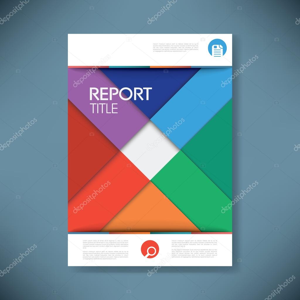 Report cover template for business presentation or brochure. Vibrant and colorful material design style vector background.