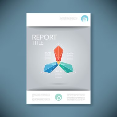 Report cover template for business presentation or brochure. Abstract polygonal shape symbol vector background.
