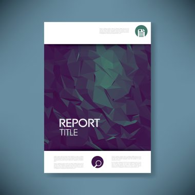 Report cover template for business presentation or brochure. Abstract polygonal shape symbol vector background.