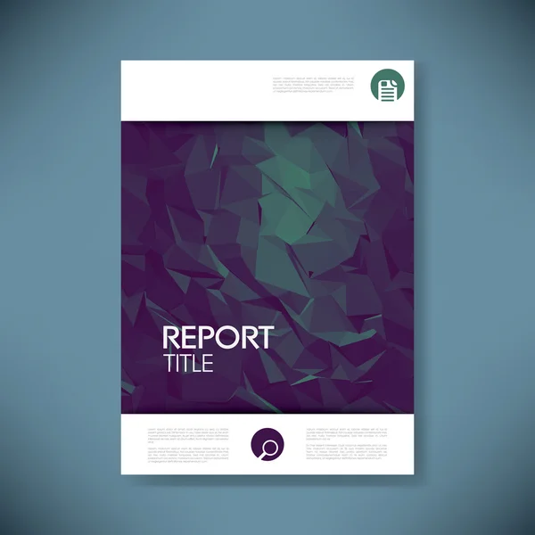 Report cover template for business presentation or brochure. Abstract polygonal shape symbol vector background. — ストックベクタ