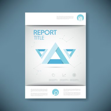 Report cover template for business presentation or brochure. Abstract polygonal shape symbol vector background.