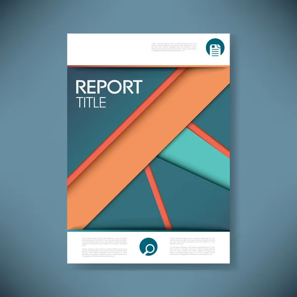 Modèle de couverture de rapport pour la présentation ou la brochure d'entreprise. fond vectoriel de style de conception de matériau vibrant et coloré . — Image vectorielle