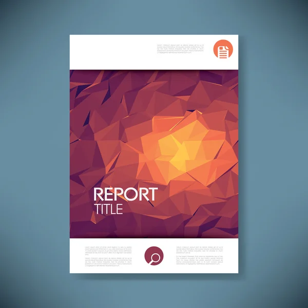 Report cover template with 3d low poly vector background. Business brochure or presentation title page. — ストックベクタ