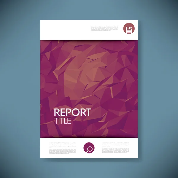 Report cover template with 3d low poly vector background. Business brochure or presentation title page. — Wektor stockowy