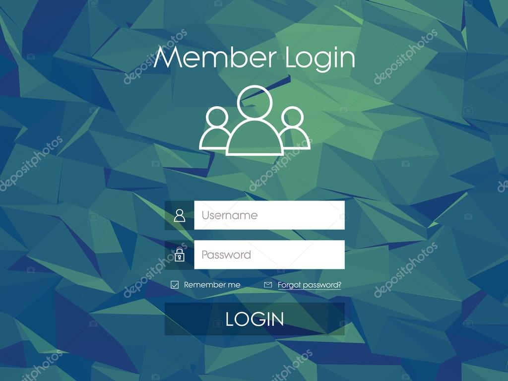 Login form menu with simple line icons. Low poly background. Website  element for your web design. Stock Vector Image by ©Micicj #92470228