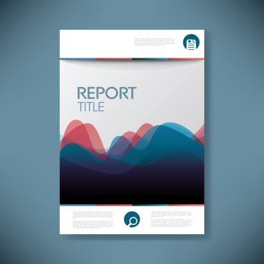 İş sunma ya da broşür için rapor kapak şablonu. Dalgalar desen şekli simge vektör arka plan.