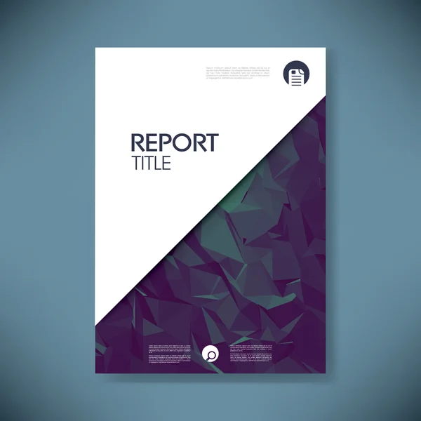 Business report cover with low poly design vector background. Documento em papel para apresentação de dados da empresa . —  Vetores de Stock