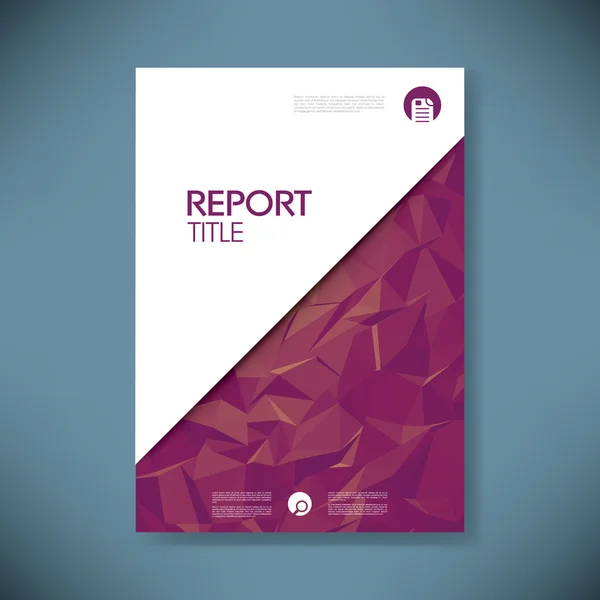 Business report cover with low poly design vector background. Paper document for company data presentation.