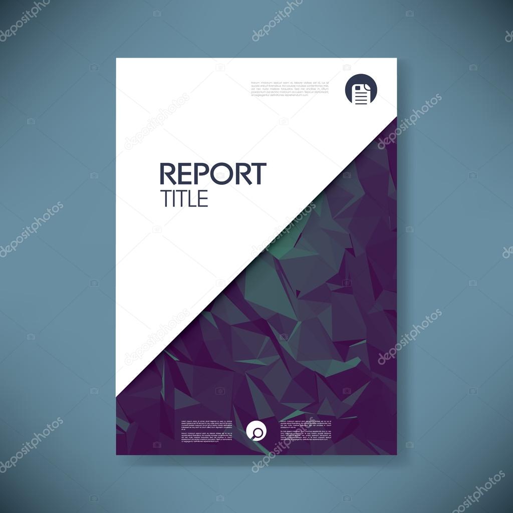Business report cover with low poly design vector background. Paper