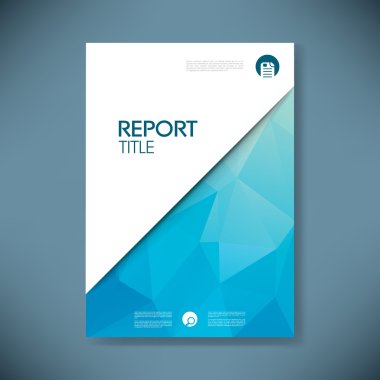 Business report cover with low poly design vector background. Paper document for company data presentation.