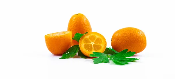 Serie Fotos Kumquat Limequat Hermosas Composiciones Para Menús Sitios Platos — Foto de Stock