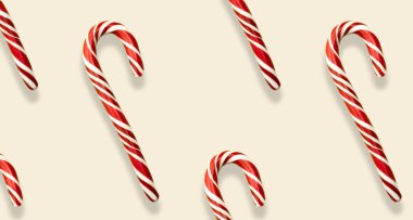 Tatilin diğer özellikleri, minyatür, düz tasarım, üst görünüm lolipoplar ve diğer kış Noel desenleri