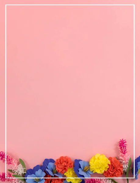 Квіткова Композиція Чашка Кави Сушені Квіти Листя Вид Зверху Плоский — стокове фото
