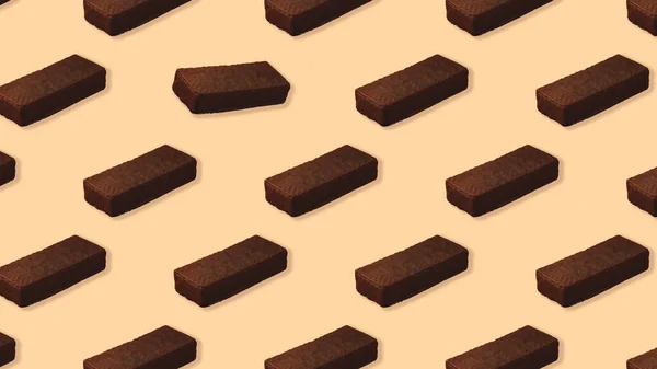 Une Série Photographies Une Barre Chocolat Avec Remplissage Gaufres Sur — Photo