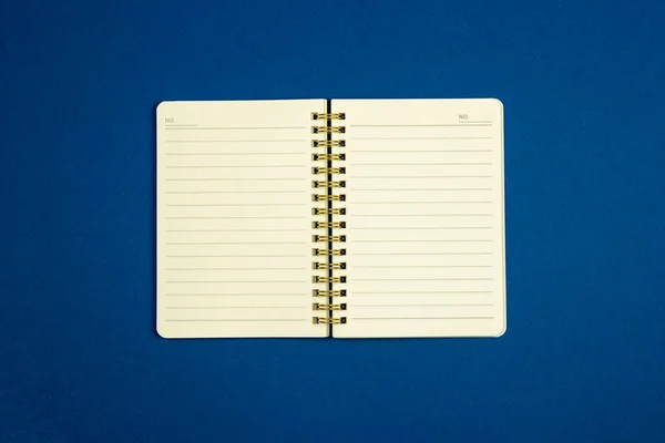 Notizblock Reihe Für Notizen Auf Einfachem Blauem Hintergrund Flaches Design — Stockfoto