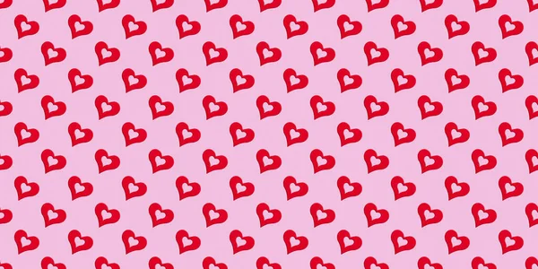 Sevgililer Günü Için Kusursuz Desen Aşk Kalp Dekorasyonu Düz Bir — Stok fotoğraf