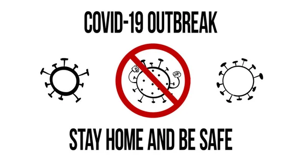 Попередження Про Коронавірус Covid Інфекція Спалах Вірусу Залишайтеся Вдома Будьте — стокове фото