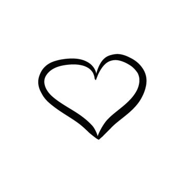 Sevgililer günü için izole edilmiş beyaz arka planda kalp ikonu çizimi, aşkın şekli