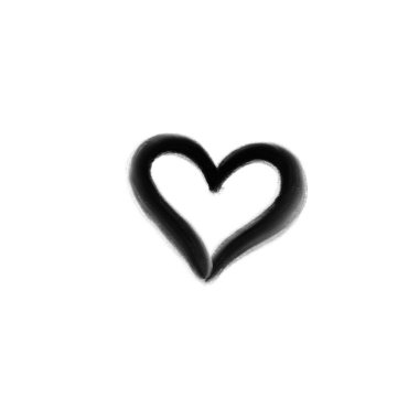 Sevgililer Günü tipografisi için boyanmış kalp ve illüstrasyonun basit şekli