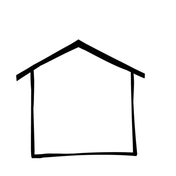 Forma Pintada Mão Casa Ícone Casa Ilustração Fundo Isolado Branco — Fotografia de Stock