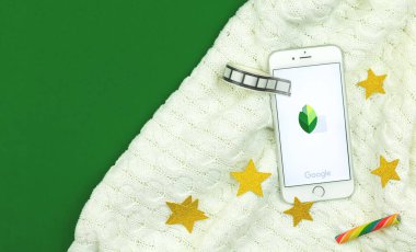 Kharkov, Ukrayna - 5 Şubat 2021: Akıllı telefon Apple üzerinde Snapseed mobil uygulama simgesi, Google tarafından profesyonel fotoğraf düzenleme uygulaması, yaratıcı düz arkaplan, afiş fotokopi alanı fotoğrafı
