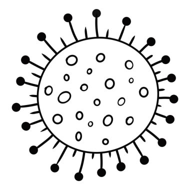 Virüs koronavirüs mikrop sembolü, düz COVID-19 simgesi, beyaz izole arkaplan