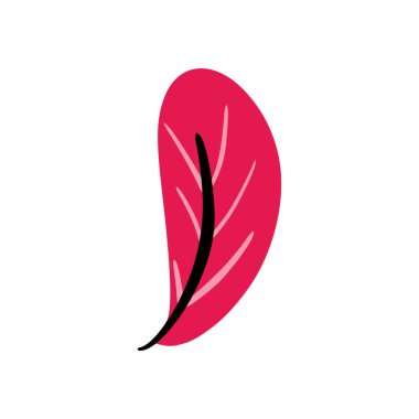 Modern yaprak tasarımı, düz çizim kırmızı yapraklar, beyaz arkaplan