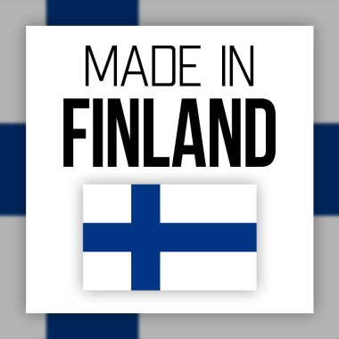 Finlandiya etiketli, ulusal bayrak ile illüstrasyon