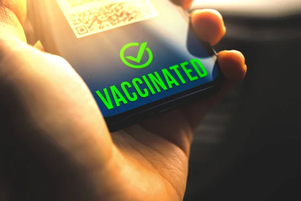 Vaccinpass Med Negativt Resultat Covid Testresultat Hälsopass Koncept — Stockfoto