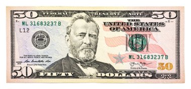 Elli dolarlık banknot, yakın plan Amerikan parası, yüksek kalite fotoğraf.