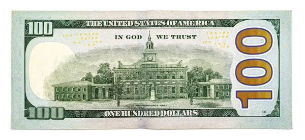 Back Side New One Hundred Dollar Bill Close High Quality — Φωτογραφία Αρχείου