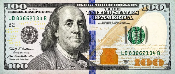 100 Amerikan doları ön tarafta yeniden tasarlandı.