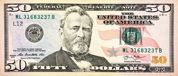 Close Front View Dollar United States Treasury Bill — Stock Photo, Image