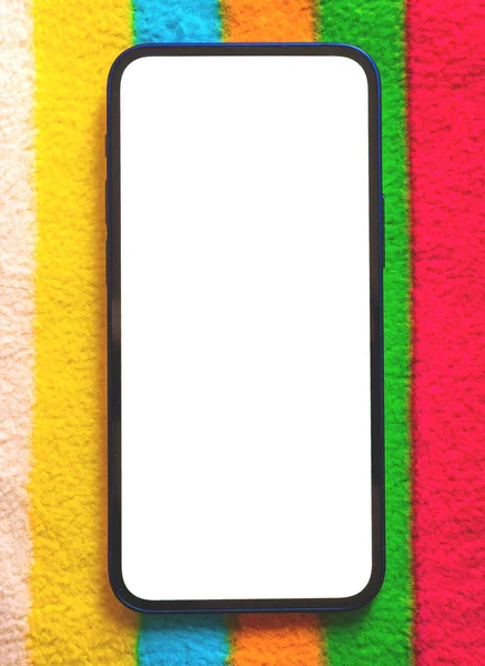 Mockup Del Telefono Cellulare Sul Backgrund Colorato Foto Concettuale Educazione — Foto Stock