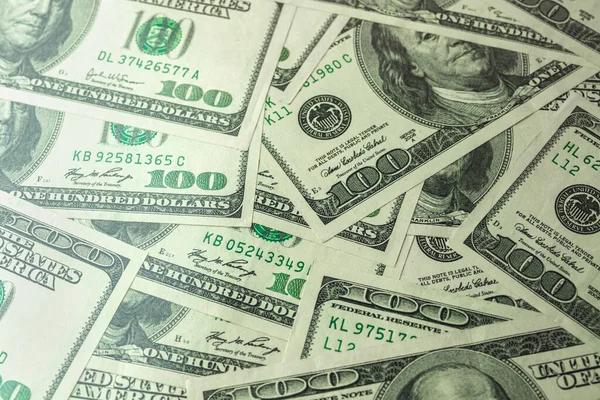Stapel Van Honderd Amerikaanse Bankbiljetten Contant Geld Van Honderd Dollar — Stockfoto