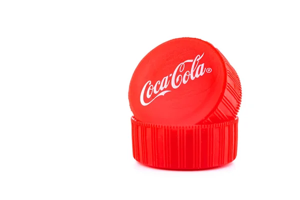 Kharkov Ουκρανία Μαΐου 2021 Coca Cola Caps Απομονώνονται Στο Λευκό — Φωτογραφία Αρχείου