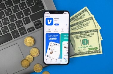 Kharkov, Ukrayna - 28 Mayıs 2021: Venmo ödeme başvurusu