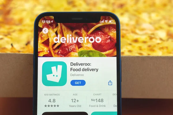 Charkow Ukraine Mai 2021 Deliveroo App Auf Dem Bildschirm Des — Stockfoto