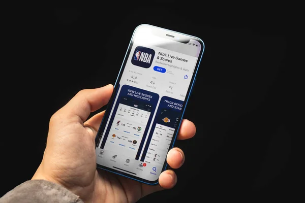 Charkov Ukrajina Června 2021 Nba Live Games Scores App Man — Stock fotografie