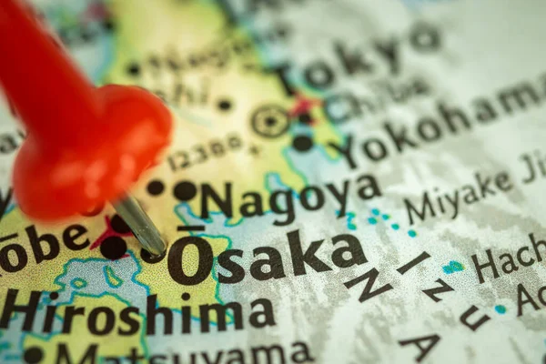 오사카 푸시핀 포인트 클로저 아시아 개념으로 — 스톡 사진