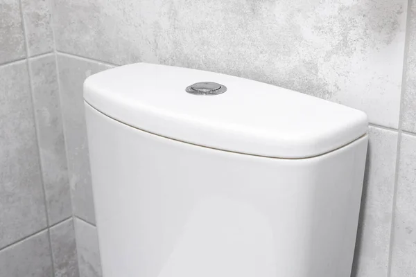 Toilet Tank Cistern White Ceramic Toilet Modern Bathroom Interior Marble — Stock Photo, Image