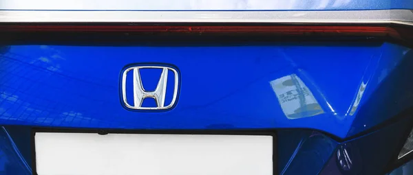 Kharkov Ukraine September 2021 Honda Brand Logo Blue Car Background — Stock Photo, Image