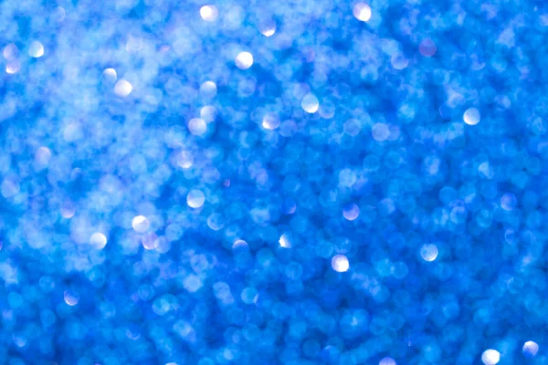 Abstract Blue Blurred Bokeh Background Glitter Shining Lights Festive Celebration — Stock Photo, Image
