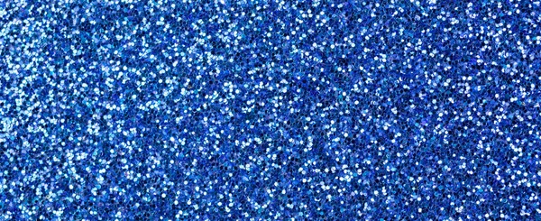 Blaue Glitzertextur Banner Hintergrund Hochdetaillierte Makro Abstrakte Glitzerlichter Für Neujahr — Stockfoto